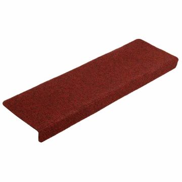 Tappetini per scale autoadesivi 20 pz 65x21x4 cm Bordeaux Rosso Bordo rettangolare