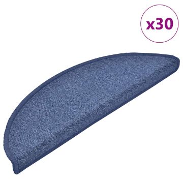 Tappetini per scale 30 pz 56x17x3 cm blu semicircolari