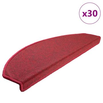 Tappetini per scale 30 pz 65x24x4 cm Rossi Semicircolari Grandi