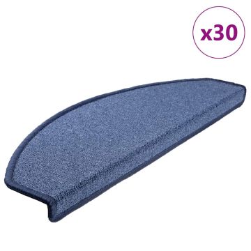 Tappetini per scale 30 pz 65x24x4 cm Blu Semicircolari Grandi