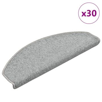 Tappetini per scale 30 pz 65x24x4 cm Grigio chiaro Semicircolari Grandi