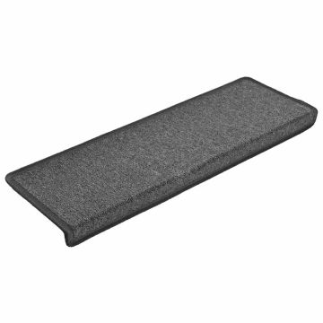 Tappetini per scale 30 pz 65x21x4 cm Grigio scuro Bordo rettangolare