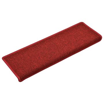 Tappetini per scale 30 pz 65x21x4 cm Rossi rettangolare