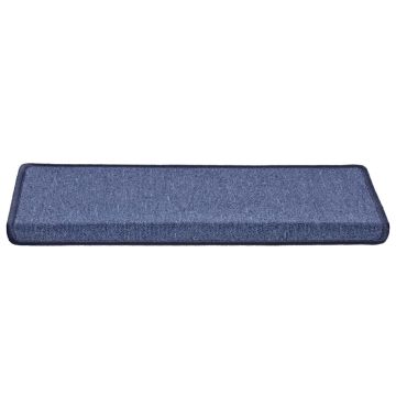 Tappetini per scale 30 pz 65x21x4 cm Blu Bordo rettangolare