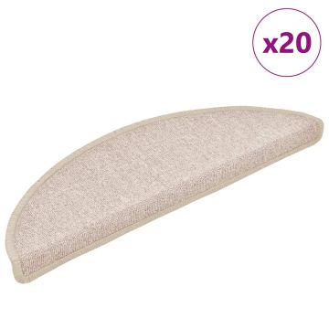 Tappetini per scale 20 pz 56x17x3 cm tortora semicircolari