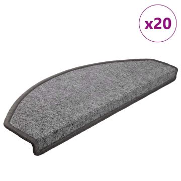 Tappetini per scale 20 pz 65x24x4 cm Grigio scuro Semicircolari Grandi