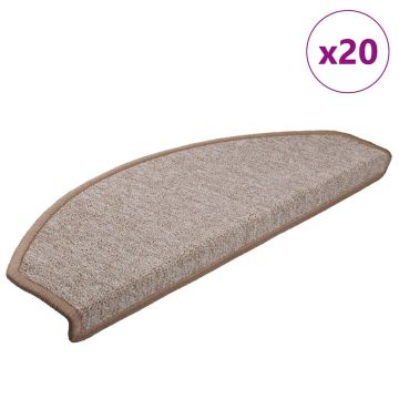 Tappetini per scale 20 pz 65x24x4 cm Marrone chiaro Semicircolari Grandi
