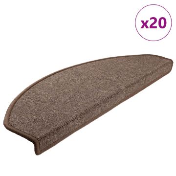 Tappetini per scale 20 pz 65x24x4 cm Marrone caffè Semicircolari Grandi