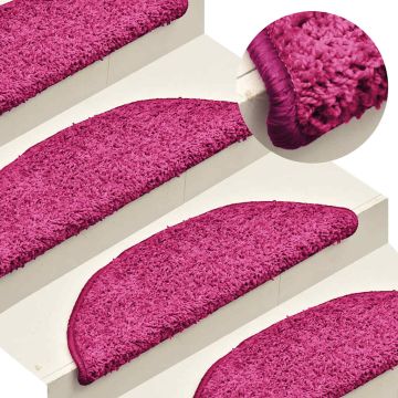 Tappetini per scale 30 pz 56x17x3 cm rosa semicircolari