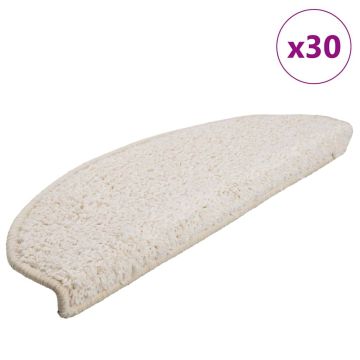 Tappetini per scale 30 pz 65x21x4 cm Bianco Semicircolari Grandi
