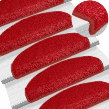 Tappetini per scale 30 pz 65x21x4 cm rossi semicircolari grandi