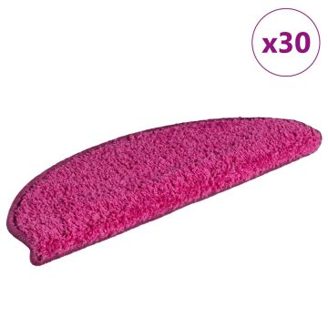 Tappetini per scale 30 pz 65x21x4 cm rosa semicircolari grandi