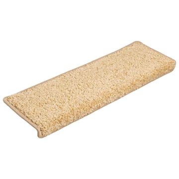 Tappetini per scale 30 pz 65x21x4 cm Crema Bordo rettangolare