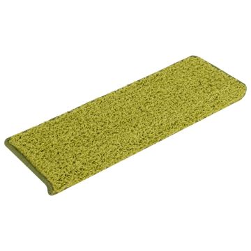 Tappetini per scale 30 pz 65x21x4 cm Verde Bordo rettangolare