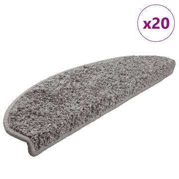 Tappetini per scale 20 pz 65x21x4 cm Grigio Semicircolari Grandi
