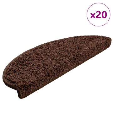 Tappetini per scale autoadesivi 20 pz 65 x 21 x 4 cm Non-Slip