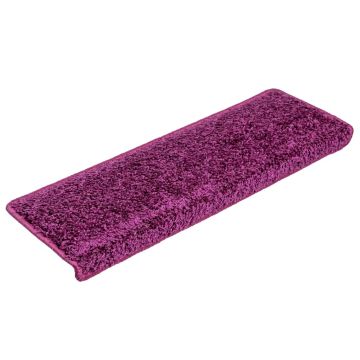 Tappetini per scale 20 pz 65x21x4 cm Viola Bordo rettangolare