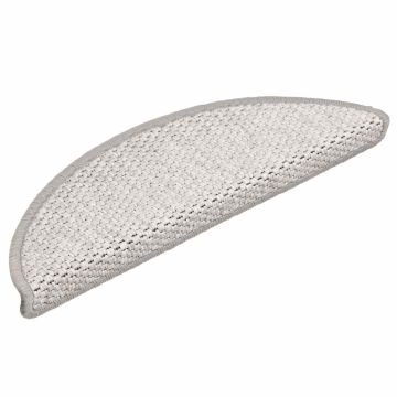 Tappeti Adesivi Scale Aspetto Sisal 30 pz 56x17x3 cm Platino