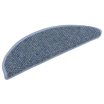 Tappeti Autoadesivi per Scale Aspetto Sisal 30pz 56x17x3 cm Blu