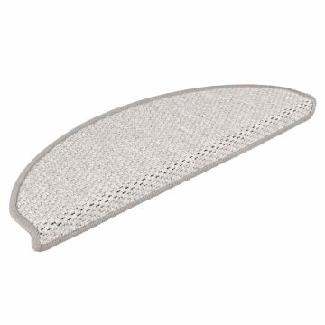 Tappeti Adesivi Scale Aspetto Sisal 30 pz 65x21x4 cm Platino