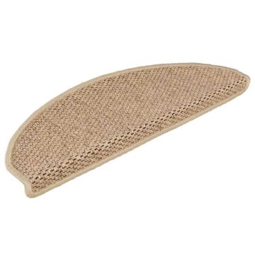 Tappeti Autoadesivi Scale Aspetto Sisal 30 pz 65x21x4 cm Sabbia