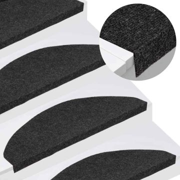 Tappetini Autoadesivi per Scale 20 pz Neri 65x22,5x3,5 cm