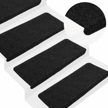 Tappetini Autoadesivi per Scale 30 pz Neri 65x24,5x3,5 cm