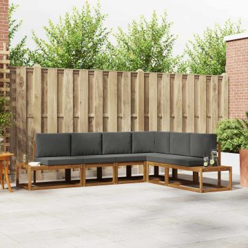 6 pz Set di divani da esterno Naturale e Antracite