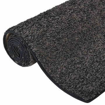 Tappeto a Pelo Morbido Antiscivolo 57x150 cm Antracite