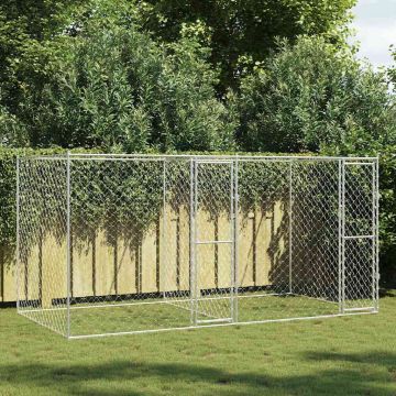 Gabbia per cani Argento 400 x 200 x 200 cm Acciaio zincato