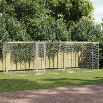 Gabbia per cani Argento 600 x 200 x 200 cm Acciaio zincato