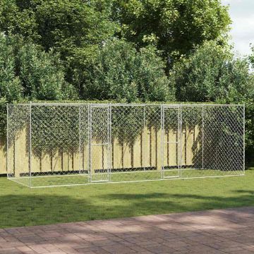 Gabbia per cani Argento 600 x 200 x 200 cm Acciaio zincato