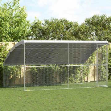 Gabbia per polli con 1 porta 2 pz Argento 400x200x200 cm