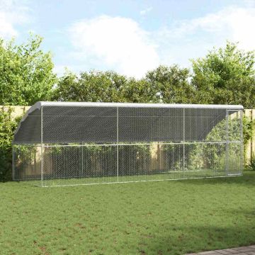 Pollaio con 1 porta 3 pz Argento 600x200x200cm Acciaio zincato