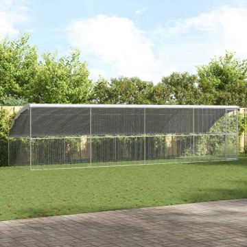 Pollaio con 1 porta 4 pz Argento 800x200x200 cm Acciaio zincato
