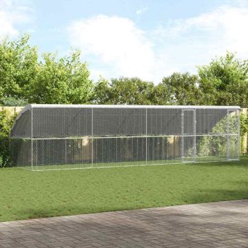 Gabbia per polli con 2 porte 4 pz Argento 800x200x200cm