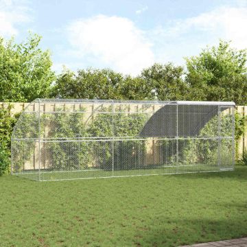 Gabbia per polli con 1 porta 3 pz Argento 600x200x200cm