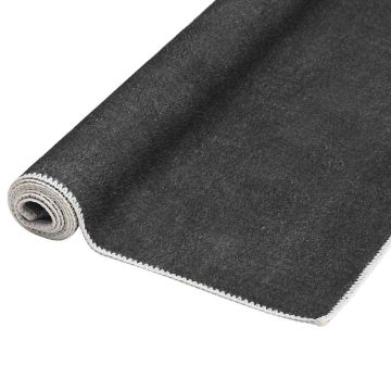 Tappeto Lavabile Pieghevole Antracite 140x200 cm in Poliestere