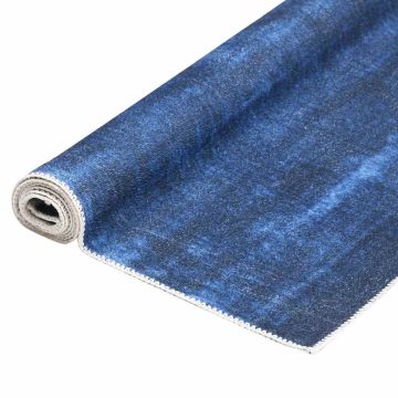 Tappeto Lavabile Pieghevole Blu Marino 140x200 cm in Poliestere