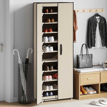 Scarpiera Crema 60x30x166 cm Tessuto