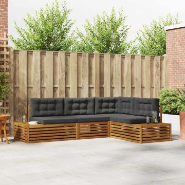 5 pz Set di divani da esterno Naturale e Antracite