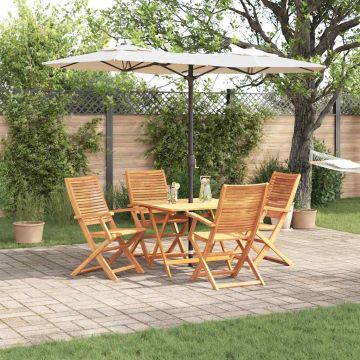 Set da Pranzo per Giardino 5 pz Marrone