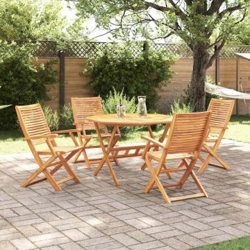 Set da Pranzo per Giardino 5 pz Marrone