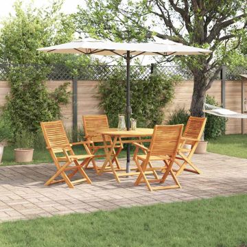 Set da Pranzo per Giardino 5 pz Marrone