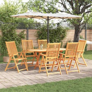 Set da Pranzo per Giardino 7 pz Marrone