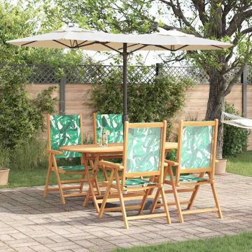 Set da Pranzo per Giardino 5 pz Motivo Foglia