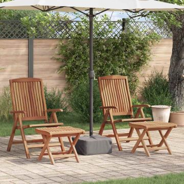 Set da Pranzo per Giardino 4 pz Marrone Legno di teak solido