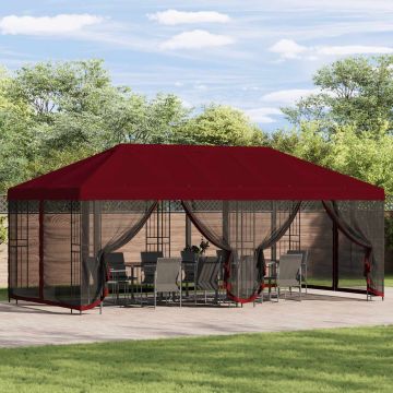 Gazebo con pareti laterali 6 x 3 m Borgogna