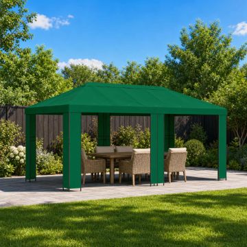 Gazebo da giardino 6 x 3 m Verde Poliestere e Acciaio 190 gsm