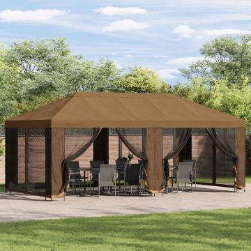 Gazebo da giardino con pareti laterali 6 x 3 m Beige